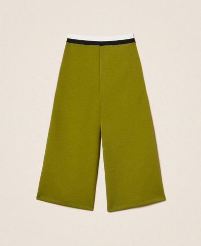 Scuba fabric palazzo trousers