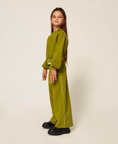 Scuba fabric palazzo trousers