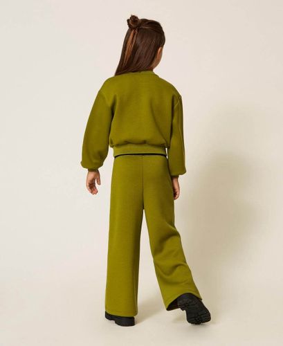 Scuba fabric palazzo trousers