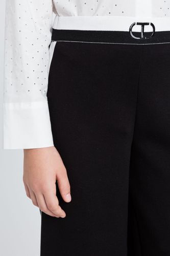 Scuba fabric palazzo trousers