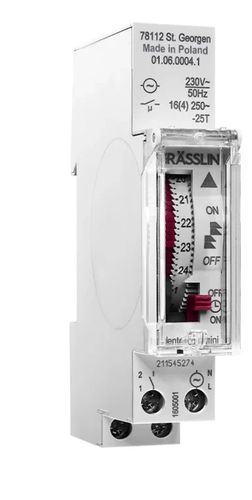 שעון שבת צר ללוח  שעון טיימר למסילת DIN  GRÄSSLIN talento 111 mini