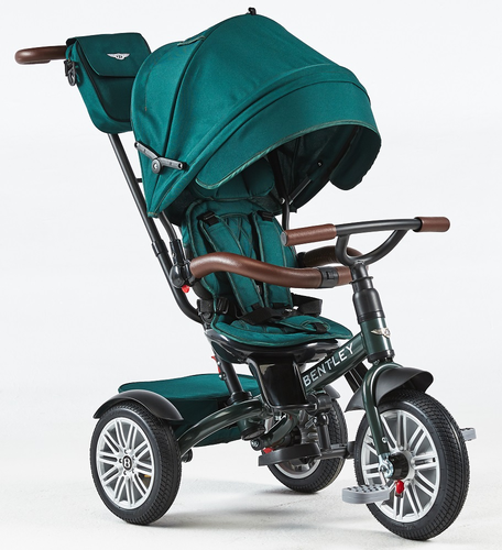 תלת אופן מפואר 6 ב 1 דגם בנטלי Bentley + מתקן כוס מתנה- ירוק/חום 1