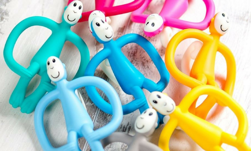 נשכן קופיף עם מברשת שיניים הראשונה מסיליקון רפואי - ירוק 4