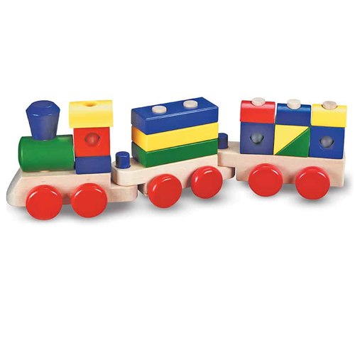 רכבת עץ עם 15 צורות וקוביות 2