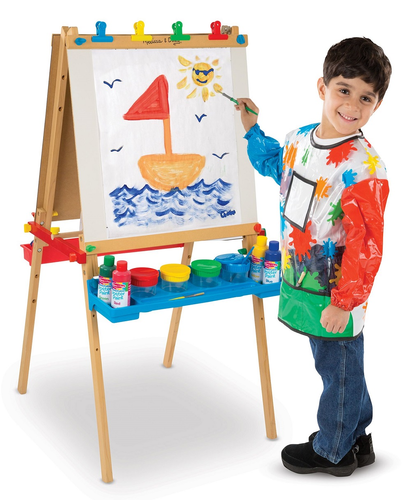 לוח ציור מפואר לטוש מחיק / גיר / נייר עם 2 מדפים ניתנים להסרה  2