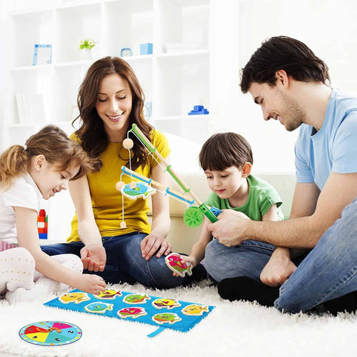 משחק דגים מגנטי מעץ 5