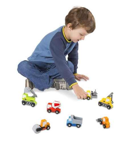 סט 8 חלקים רכבי עבודה מעץ 4