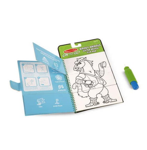 חוברת צביעה רב פעמית טוש מים 4 דפים - חיות מבולבלות 2