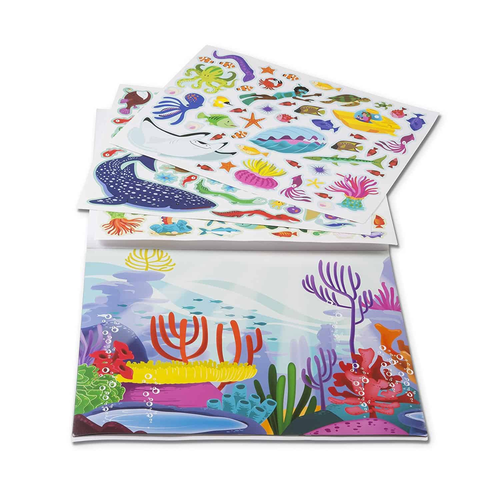 חוברת 5 דפי יצירה ו 245 מדבקות רב פעמיות - מעמקי הים 4