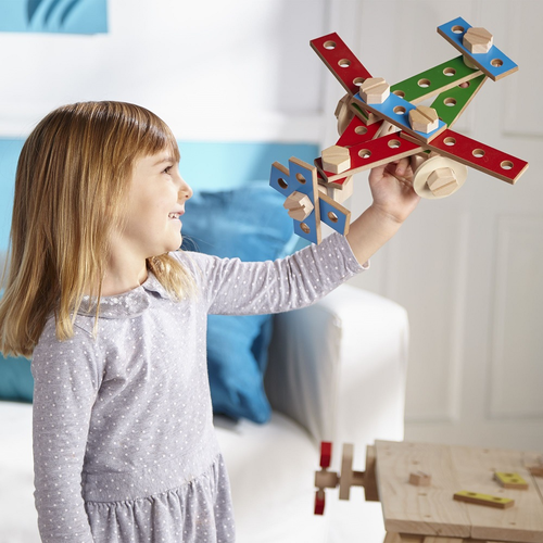 שולחן נגרים ויצירה מעץ לילדים + 60 אביזרי בניה 3