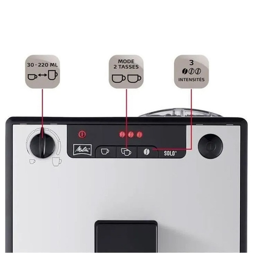 מכונת קפה אוטומטית Melitta Solo Pure Silver דגם 31000 | יבואן רשמי שנתיים אחריות