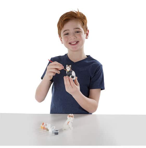 ערכת צביעת חיות מחמד - 2 דמויות חיות, 6 צבעים ומכחול 3