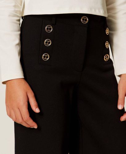 Palazzo trousers with Oval T buttons