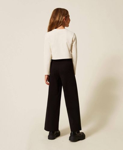 Palazzo trousers with Oval T buttons