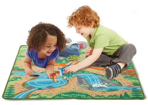 משטח פעילות מצויר + 4 דמויות משחק - עולם הדינוזאורים הפרהיסטורי 6