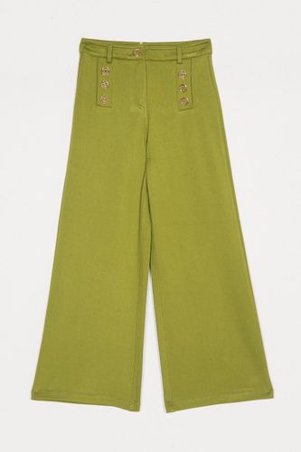 Palazzo trousers with Oval T buttons