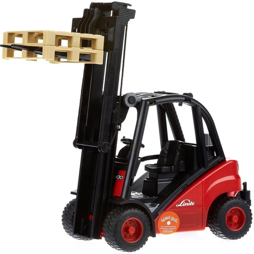 מלגזה לינדה Linde fork lift אדומה + 2 משטחים להרמה 1