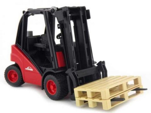 מלגזה לינדה Linde fork lift אדומה + 2 משטחים להרמה 2