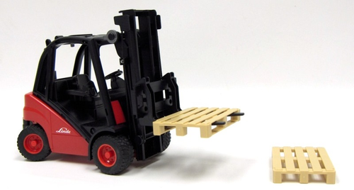 מלגזה לינדה Linde fork lift אדומה + 2 משטחים להרמה 4