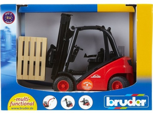 מלגזה לינדה Linde fork lift אדומה + 2 משטחים להרמה 5