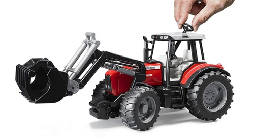 טרקטור פורגוסון להובלת עצים עם עגלה נגררת 7480 Massey Ferguson אדום 4