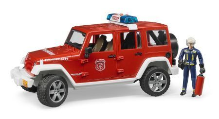ג'יפ רנגלר כיבוי אש Jeep Wrangler Unlimited Rubicon עם בובת כבאי ואפקטים קוליים - אדום 1