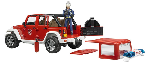 ג'יפ רנגלר כיבוי אש Jeep Wrangler Unlimited Rubicon עם בובת כבאי ואפקטים קוליים - אדום 2