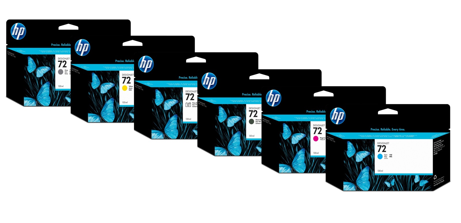 סט דיו מקורי שלם HP 72 130ml
