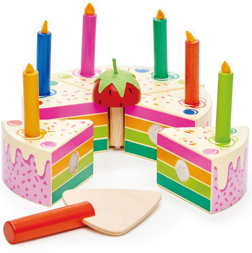 עוגת יום הולדת בצבעי הקשת 14 חלקים 2