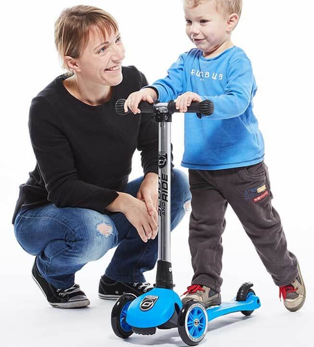 קורקינט לילדים ידית מתקפלת Highwaykick 3 LED, אורות ב 3 גלגלים ומונע התהפכות ASH לבן 5