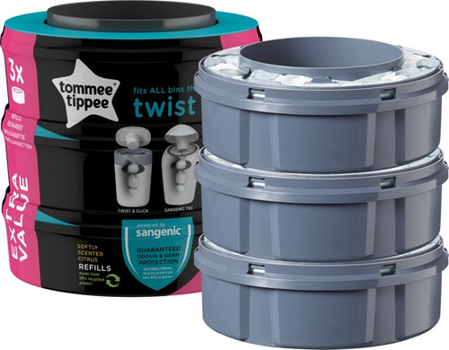 שלוש מחסניות מילוי לפח לחיתולים סאנג'ניק או Twist & Click לכ 360 חיתולים 2