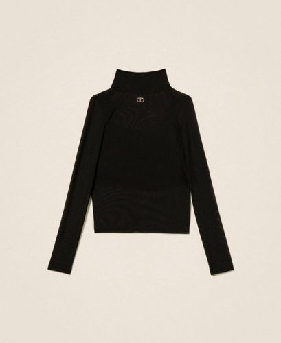 Tulle top with logo