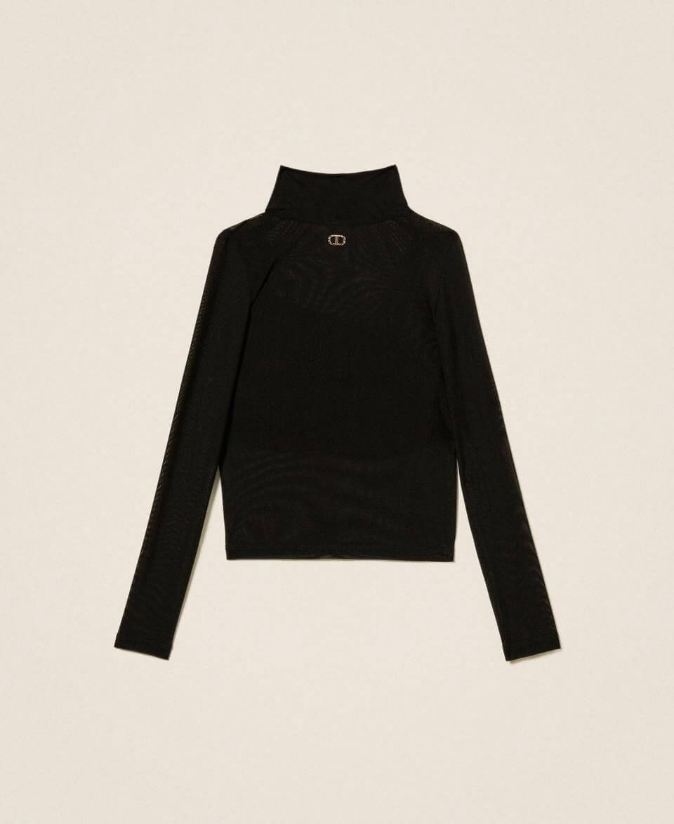 Tulle top with logo