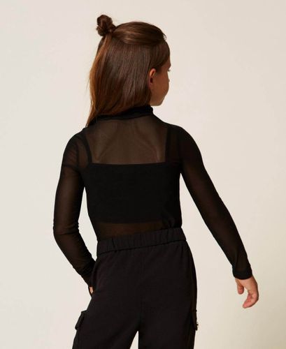 Tulle top with logo