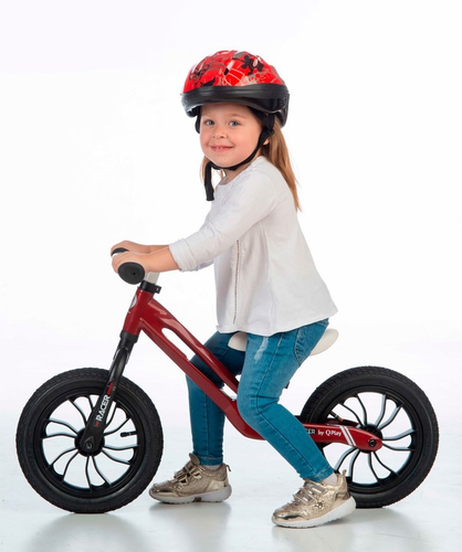 Racer אופני איזון קלילים במיוחד עם שלדת מגנזיום, מושב וידית מתכווננים - אדום/לבן 3