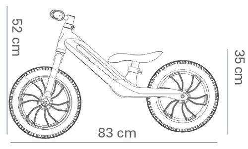 Racer אופני איזון קלילים במיוחד עם שלדת מגנזיום, מושב וידית מתכווננים - אדום/לבן 7