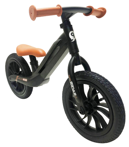 Racer אופני איזון קלילים במיוחד עם שלדת מגנזיום, מושב וידית מתכווננים - שחור/חום 1