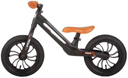Racer אופני איזון קלילים במיוחד עם שלדת מגנזיום, מושב וידית מתכווננים - שחור/חום 2