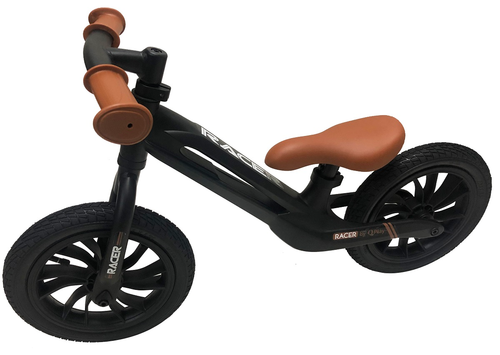 Racer אופני איזון קלילים במיוחד עם שלדת מגנזיום, מושב וידית מתכווננים - שחור/חום 9