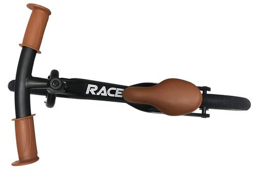 Racer אופני איזון קלילים במיוחד עם שלדת מגנזיום, מושב וידית מתכווננים - שחור/חום 10