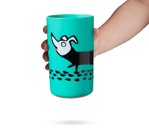 כוס שתיה עם תחתית מונעת נפילה Super Cup 300ml - ירוק 3