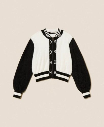 Knit bomber jacket with Oval T