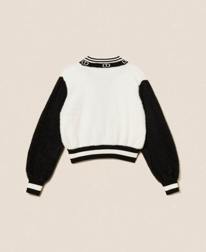 Knit bomber jacket with Oval T