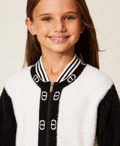 Knit bomber jacket with Oval T