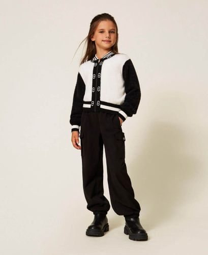 Knit bomber jacket with Oval T
