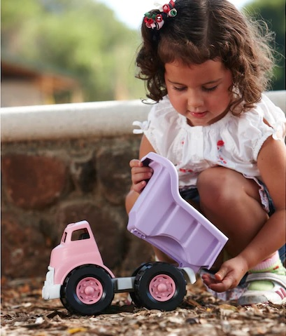 צעצוע עשוי 100% פלסטיק ממוחזר ידידותי לסביבה - משאית ורוד/סגול 3