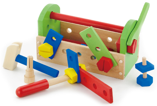 תיבת כלים פתוחה עם כלי בנייה מעץ 24 חלקים 1