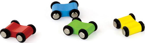 מסלול מגלשה למכוניות מעץ מלא + 4 מכוניות משחק 2