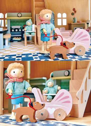 בית בובות ענק 4 קומות Fantail Hall עם פתיחה מ 3 צדדים ו 5 פריטי איבזור 5