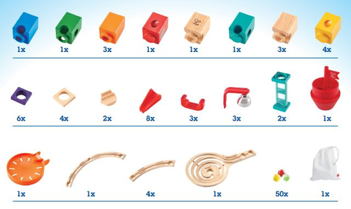 מדרון גולות מעץ - הבריחה מהטירה 52 חלקים ו 50 גולות 5